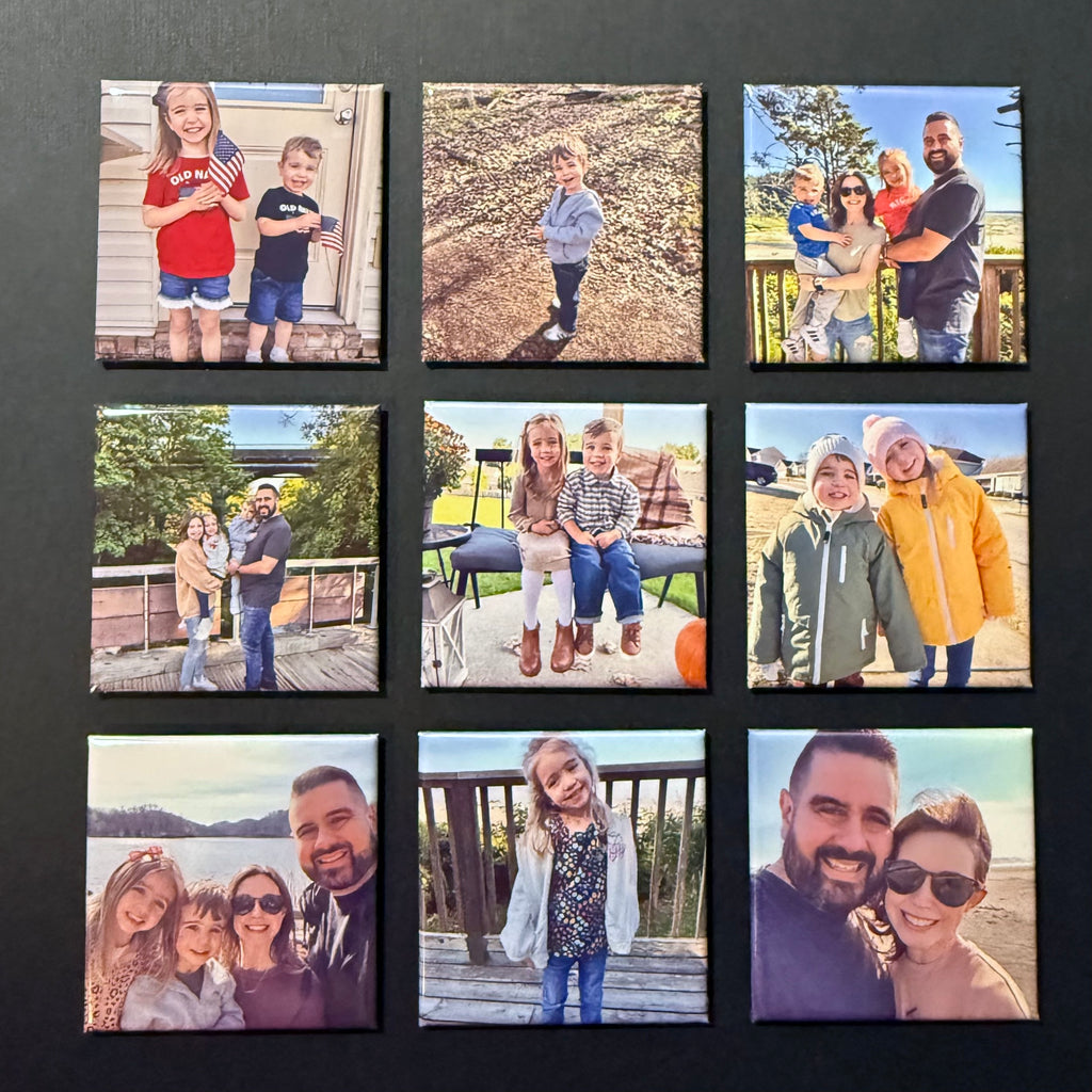 Square Photo Magnet Set of 9