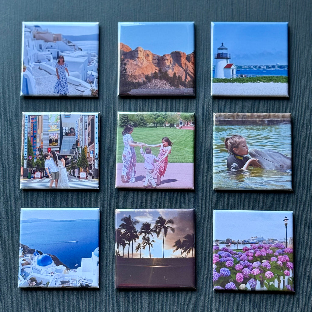 Square Photo Magnet Set of 9